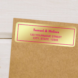 Faux Gold Foil Hot Pink Wedding