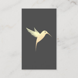 Faux Gold Foil Humming Bird Business Card