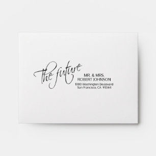 Faux Gold Foil Insert Wedding RSVP The Future Envelope