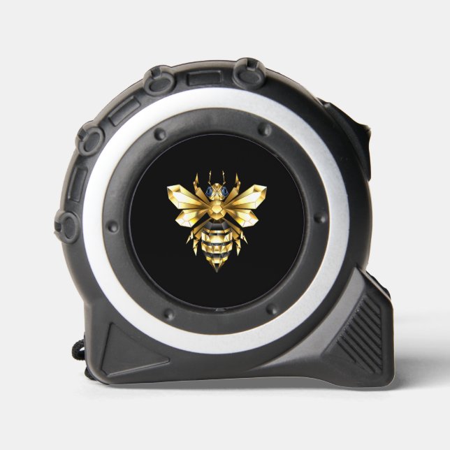 Faux Gold Foil Logo Bee Polygonal on Black 1 (Front)