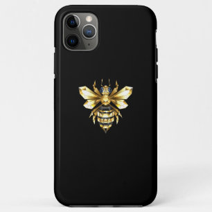 Faux Gold Foil Logo Bee Polygonal on Black iPhone 11 Pro Max Case