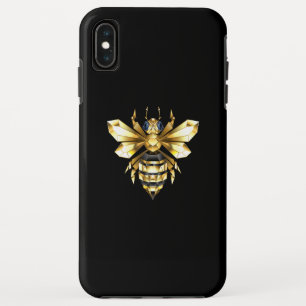 Faux Gold Foil Logo Bee Polygonal on Black iPhone XS Max Case