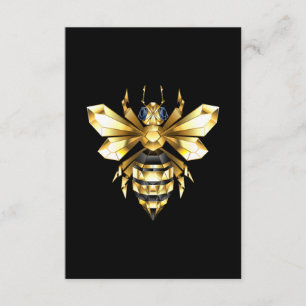Faux Gold Foil Logo Bee Polygonal on Black Enclosure Card