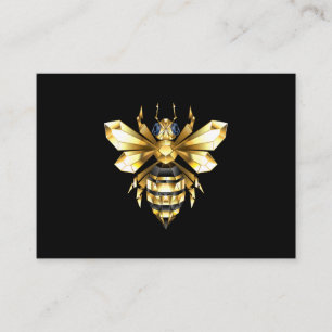Faux Gold Foil Logo Bee Polygonal on Black Enclosure Card