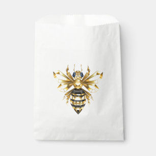 Faux Gold Foil Logo Bee Polygonal on Black Favour Bags