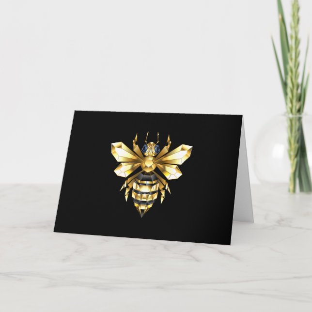 Faux Gold Foil Logo Bee Polygonal on Black Programme (Front)