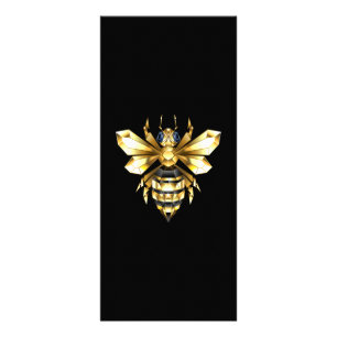 Faux Gold Foil Logo Bee Polygonal on Black Rack Card