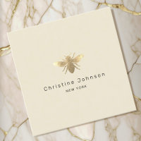 faux gold foil logo bee