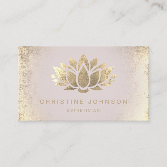 faux gold foil lotus business card (Front)