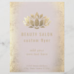 •FAUX gold foil lotus flower beauty salon Flyer<br><div class="desc">please note this is a printed product with NO REAL GOLD FOIL</div>