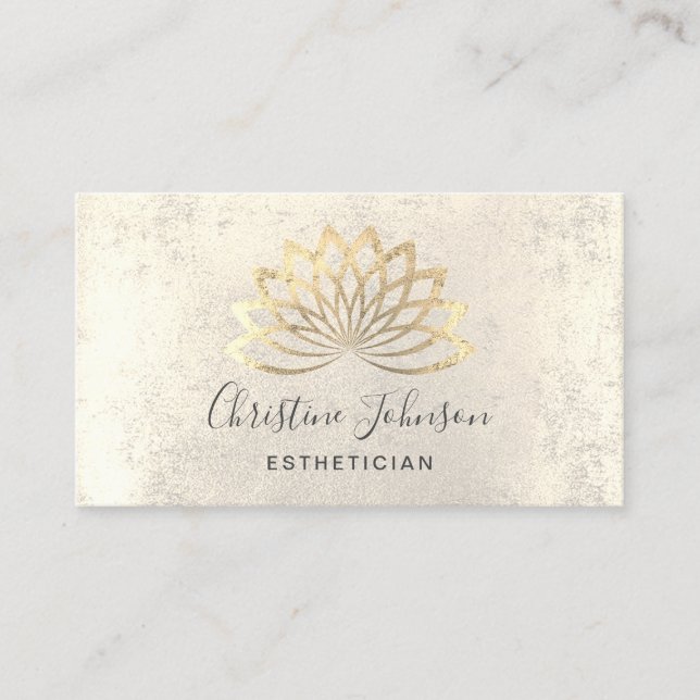 FAUX gold foil lotus logo Business Card (Front)