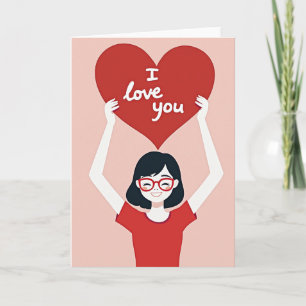 Faux Gold Foil Love You Card