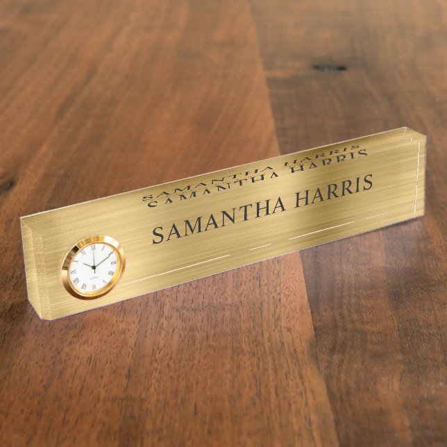 Faux Gold Foil Luxury Nameplate (Side)