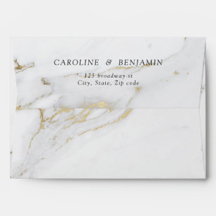 Faux gold foil marble luxury modern wedding envelopes