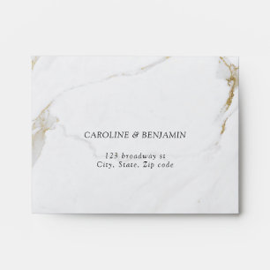 Faux gold foil marble luxury modern wedding RSVP Envelopes