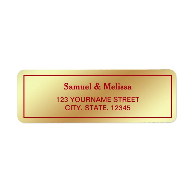 Faux Gold Foil Maroon Red Wedding (Front)