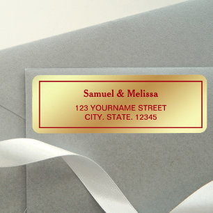 Faux Gold Foil Maroon Red Wedding