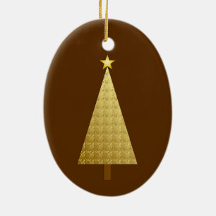 Faux Gold foil modern Christmas tree Ceramic Tree Decoration