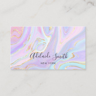 FAUX gold foil on fluid marble Business Card