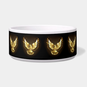 Faux Gold Foil Peace Dove on Black