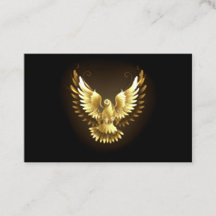 Faux Gold Foil Peace Dove on Black Business Card