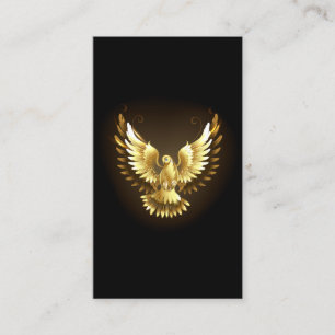 Faux Gold Foil Peace Dove on Black Business Card