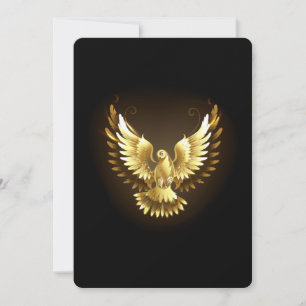 Faux Gold Foil Peace Dove on Black Card