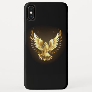 Faux Gold Foil Peace Dove on Black iPhone XS Max Case