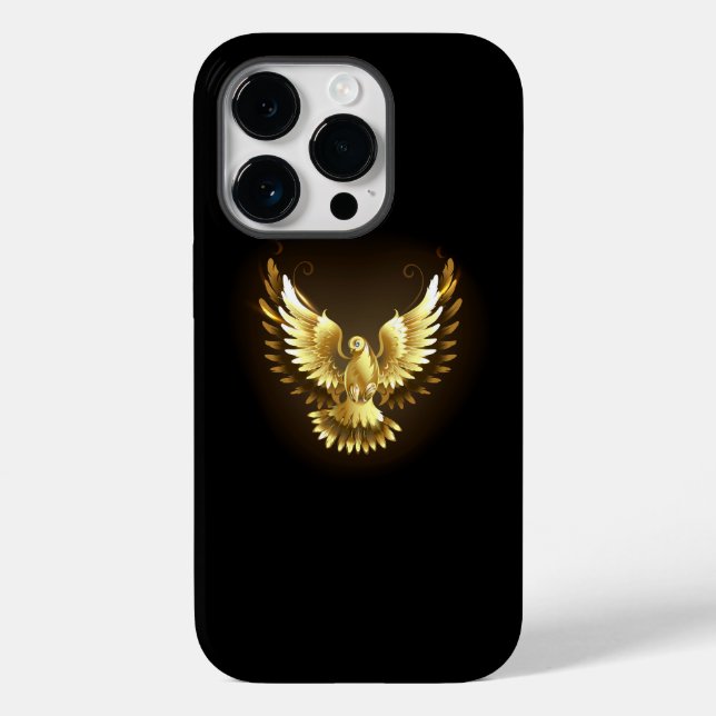 Faux Gold Foil Peace Dove on Black Case-Mate iPhone Case (Back)