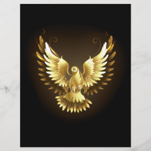 Faux Gold Foil Peace Dove on Black Custom Letterhead