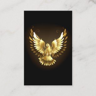 Faux Gold Foil Peace Dove on Black Discount Card