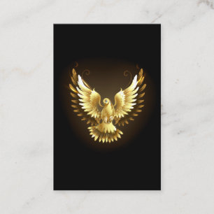 Faux Gold Foil Peace Dove on Black Loyalty Card