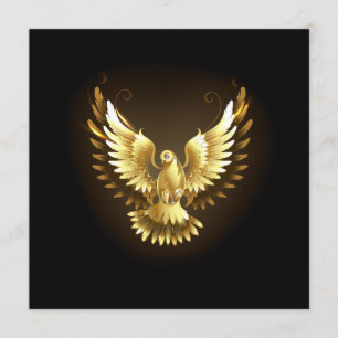 Faux Gold Foil Peace Dove on Black Menu
