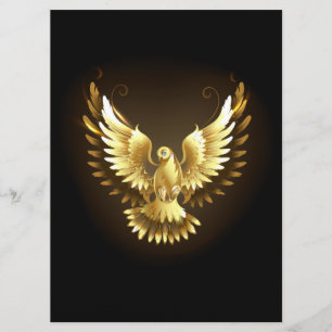 Faux Gold Foil Peace Dove on Black Menu