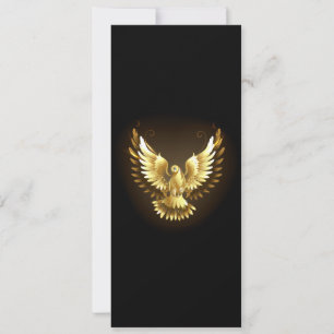 Faux Gold Foil Peace Dove on Black Save The Date