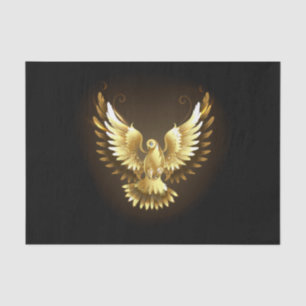 Faux Gold Foil Peace Dove on Black Tissue Paper