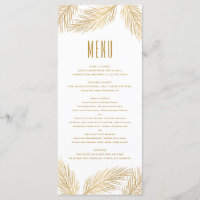 Faux Gold Foil Pine Needles Menu Card
