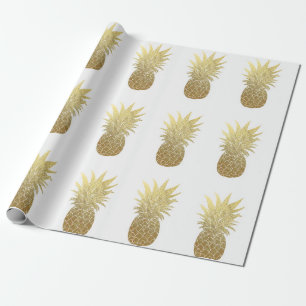 Faux Gold Foil Pineapple Wrapping Paper