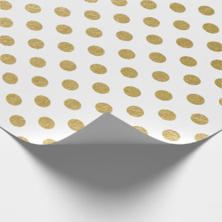 Faux Gold Foil Polka Dot Pattern Wrapping Paper