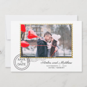Faux Gold Foil Postage Save the Date