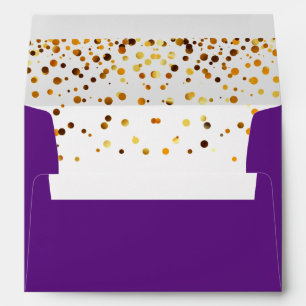 Faux Gold Foil Purple Confetti Elegant Sparkles Envelopes