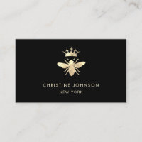 faux gold foil queen bee logo