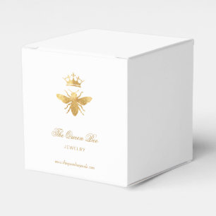 faux gold foil queen bee logo favour box