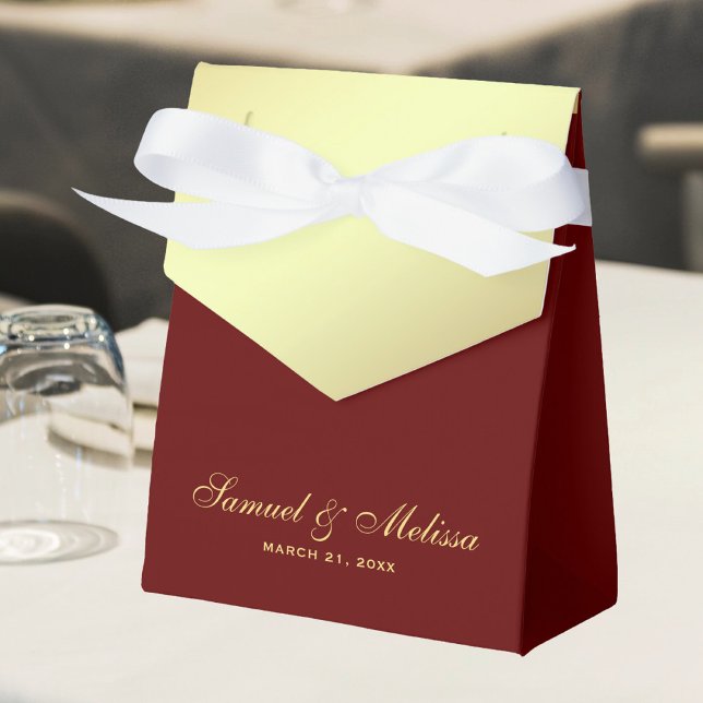 Faux Gold Foil Red Wedding Favour Box (Creator Uploaded)