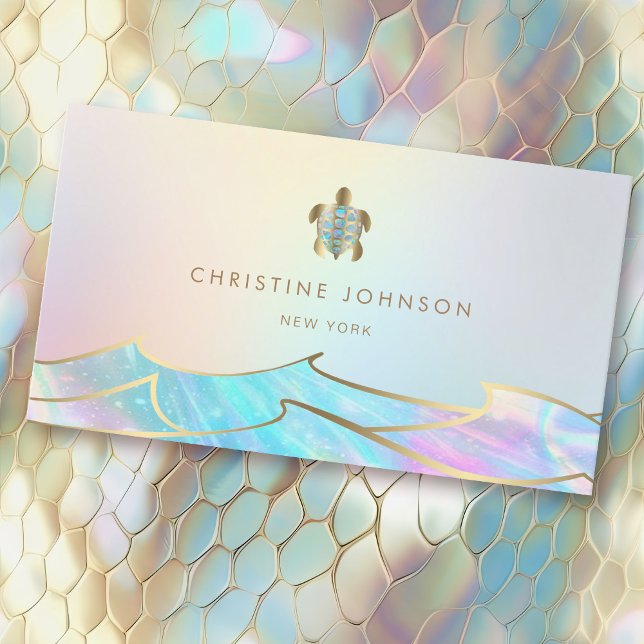 faux gold foil sea turtle business card (Creator Uploaded)
