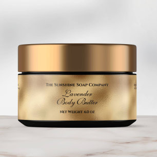 Faux Gold Foil Style Cosmetics Jar Label