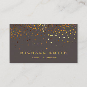 Faux Gold Foil Subtle Glitter Black Business Card