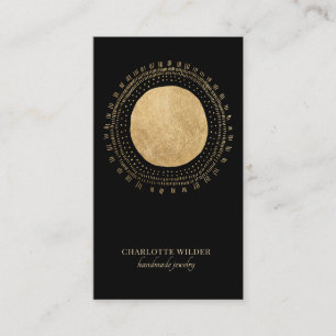 Faux Gold Foil Sun Black Jewellery Designer Business Card