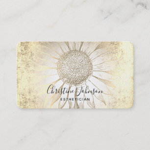 faux gold foil sunflower business card