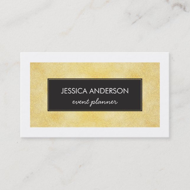 Faux Gold-Foil Texture Business Cards (Front)